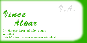vince alpar business card
