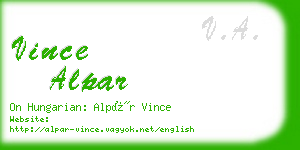 vince alpar business card